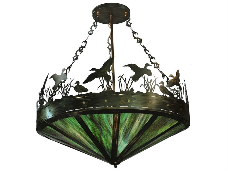 Meyda Ducks In Flight 9-Light Copper Geometric Pendant