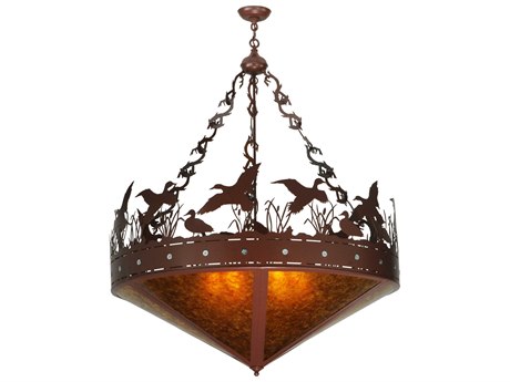 Meyda Ducks In Flight 6-Light Red Pendant