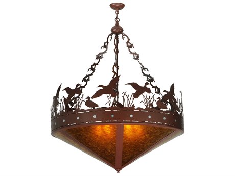 Meyda Ducks In Flight 42" 6-Light Red Pendant