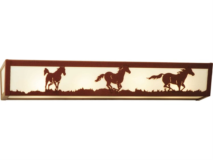 Meyda Rustic 4-Light Red Vanity Light
