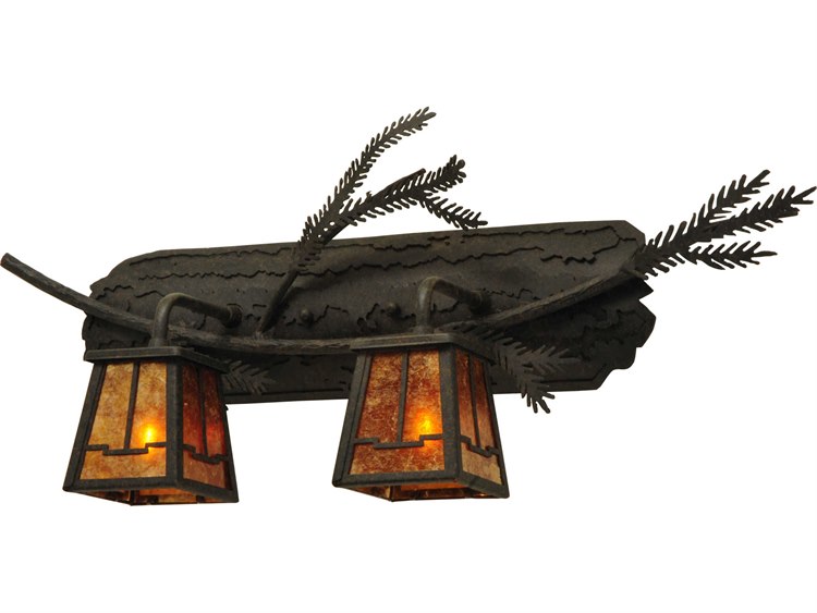 Meyda Pine Branch Valley View 2-Light Brown Vanity Light