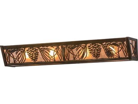 Meyda Mountain Pine 30" Wide 4-Light Brown Vanity Light