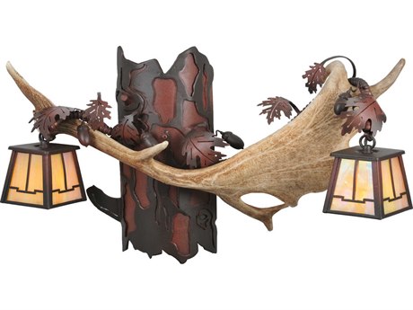 Meyda Rustic 15" Tall 2-Light Red Wall Sconce