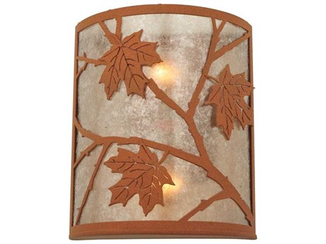 Meyda Rustic 12" Tall 2-Light Red Wall Sconce