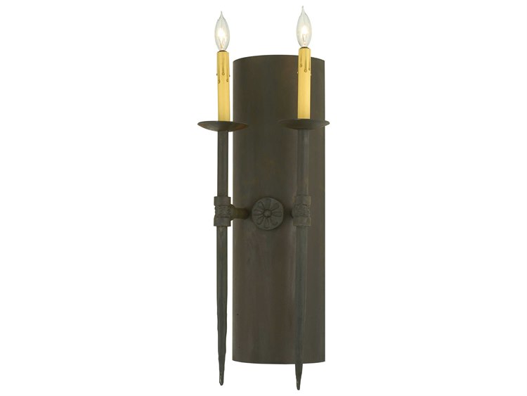 Meyda Warwick 2-Light Black Wall Sconce