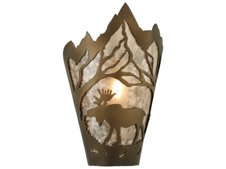 Meyda Moose At Dawn 12" Tall 1-Light Copper Wall Sconce