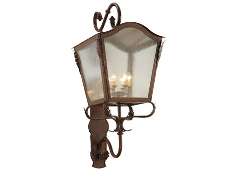 Meyda Rustic 54" Tall 6-Light Red Glass Wall Sconce