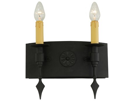 Meyda Warwick 12" Tall 2-Light Black Wall Sconce