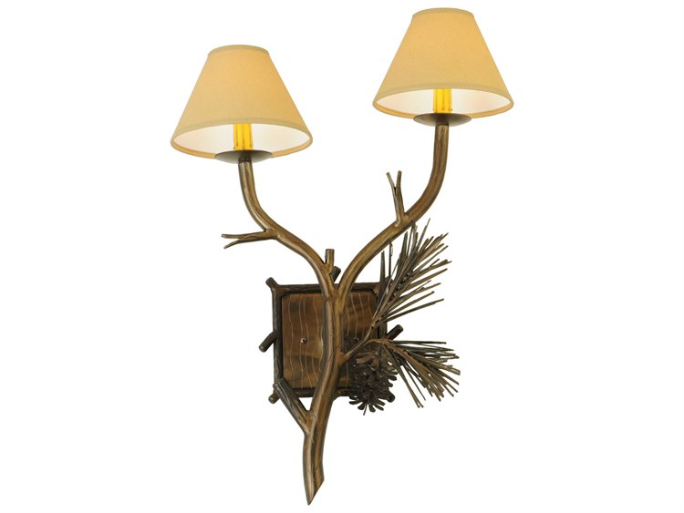 Meyda Rustic 2-Light Copper Wall Sconce