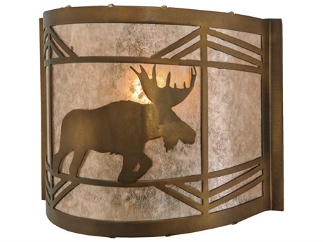 Meyda Lone Moose 9" Tall 1-Light Copper Wall Sconce