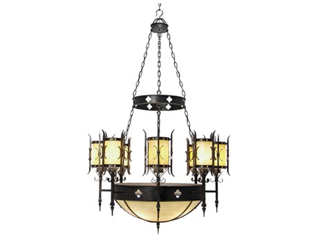 Meyda Sabrina 12-Light Cajun Spice Brown Cylinder Round Chandelier