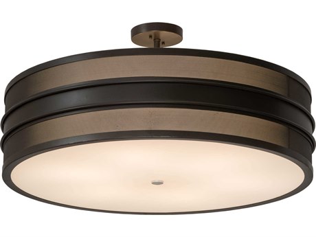 Meyda 6-Light Bronze Glass Semi Flush Mount