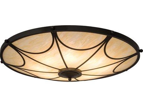 Meyda Carousel 8-Light Black Glass Bowl Semi Flush Mount