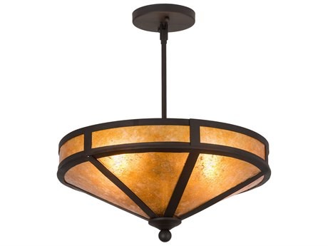 Meyda 2-Light Bronze Glass Semi Flush Mount