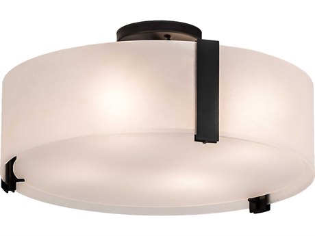 Meyda 4-Light Bronze Drum Semi Flush Mount