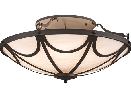 Meyda Carousel 8-Light Black Bowl Semi Flush Mount