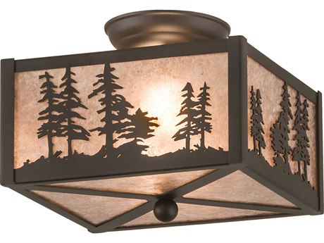Meyda 2-Light Bronze Semi Flush Mount