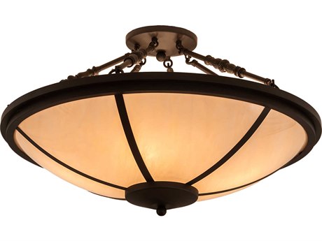 Meyda 4-Light Bronze Bowl Semi Flush Mount