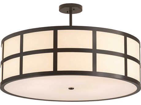 Meyda 6-Light Bronze Drum Semi Flush Mount