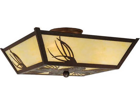 Meyda 4-Light Brown Semi Flush Mount