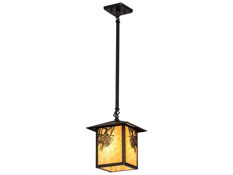 Meyda Seneca Winter Pine 1 - Light Glass Outdoor Hanging Light