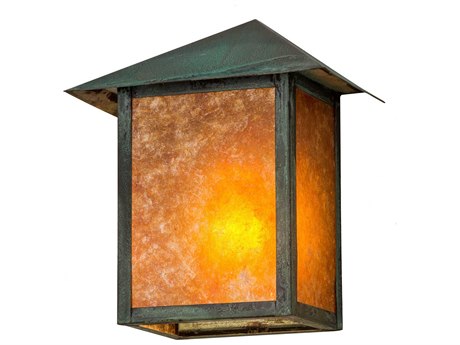 Meyda Seneca 1-Light Verdigris Brown Glass Wall Sconce