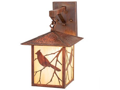 Meyda Seneca Song Bird 1-Light Vintage Copper Off White Glass Wall Sconce