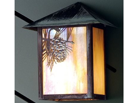 Meyda Seneca Winter Pine 1 - Light Glass Outdoor Wall Light