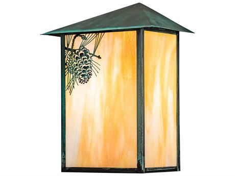 Meyda Seneca Winter Pine 1 - Light Glass Outdoor Wall Light