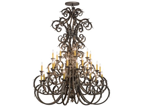 Meyda Serratina French Bronze Candelabra Tiered Chandelier