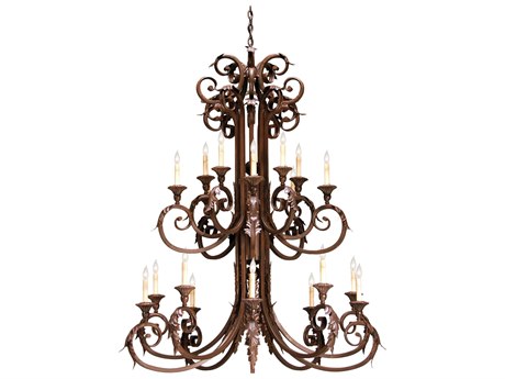 Meyda Serratina 20-Light Chocolate Black Brown Candelabra Tiered Chandelier
