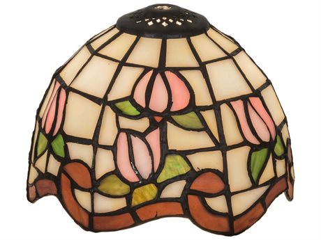 Meyda Roseborder Pink / Green / White 7" Shade