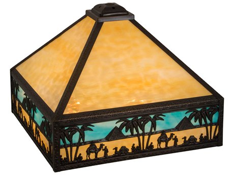 Meyda Camel Blue / Beige Mission Shade