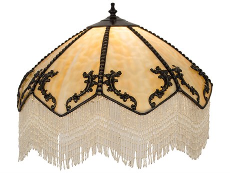 Meyda Regina Fringed Beige Glass Shade
