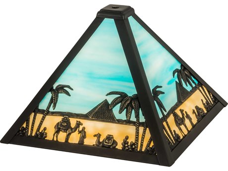 Meyda Camel Mission Blue / Beige 14" Shade