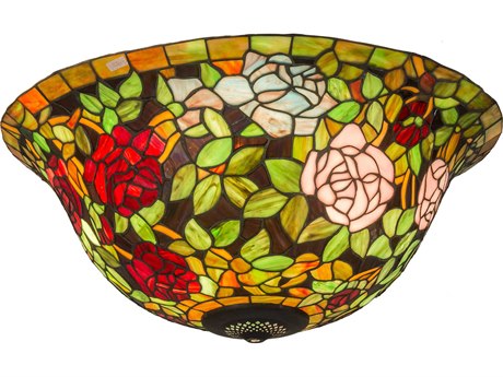 Meyda Tiffany Rosebush Green / Ruby 24" Shade
