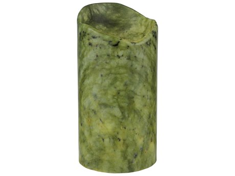 Meyda Cylinder Green Jadestone Uneven Top Candle Cover