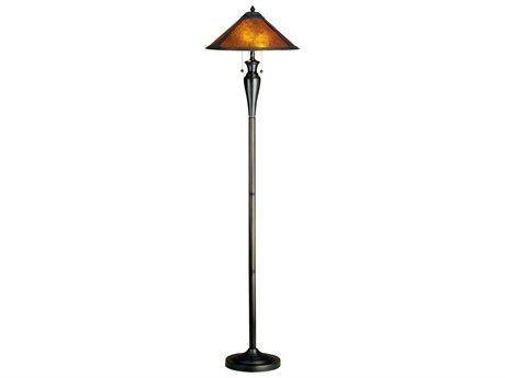 Meyda Van Erp Amber Mica Bronze Glass Floor Lamp