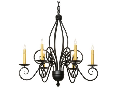 Meyda Squire 6-Light Blackwash Candelabra Chandelier