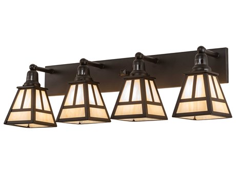Meyda T-mission 4-Light Black Beige Off White Vanity Light