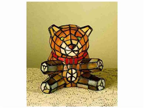 Meyda Glass Tiffany Brown Table Lamp