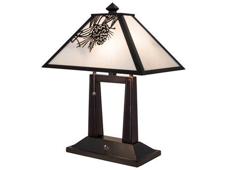 Meyda Glass Rustic Lodge Brown Table Lamp