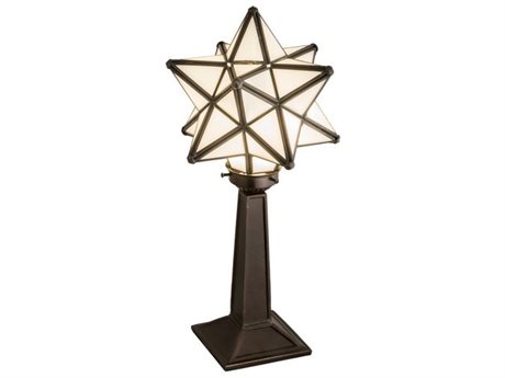 Meyda Moravian Star Glass Bronze Table Lamp