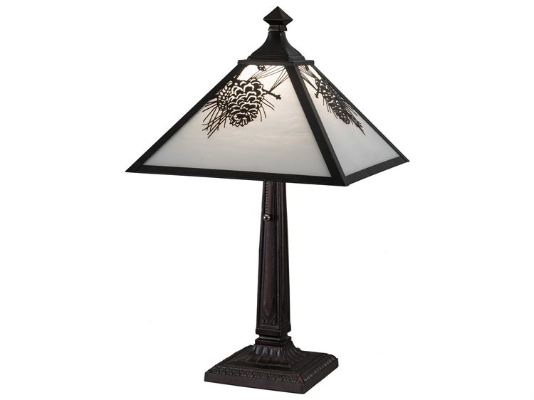 Meyda Glass Rustic Lodge Table Lamp, Rustic Lodge Table Lamps