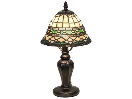Meyda Glass Tiffany Bronze Table Lamp