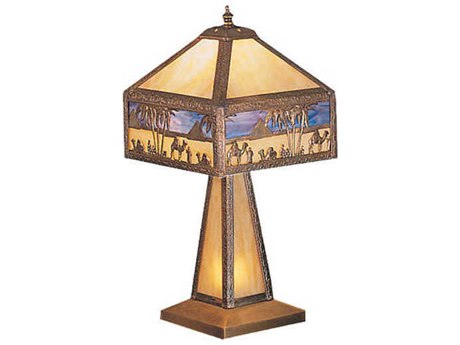 Meyda Rustic Lodge Blue Table Lamp