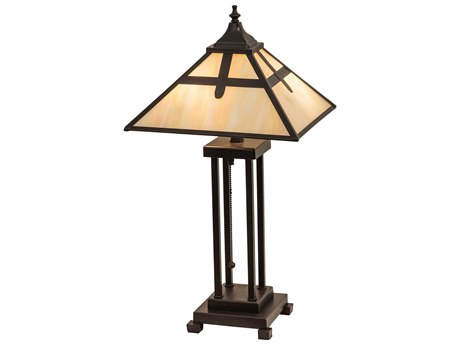 Meyda Glass Bronze Table Lamp