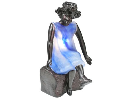 Meyda Glass Blue Table Lamp