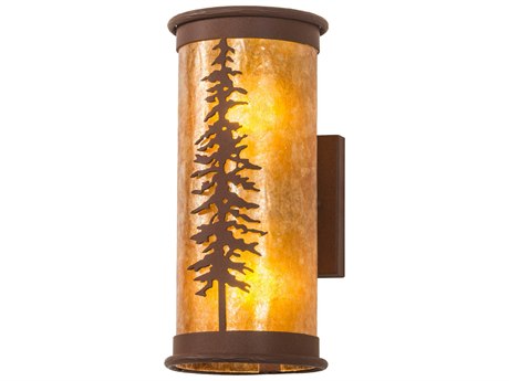 Meyda Pines 2-Light Red Rust Brown Wall Sconce