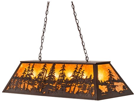 Meyda Tall Pines 6-Light Mahogany Bronze Brown Island Pendant